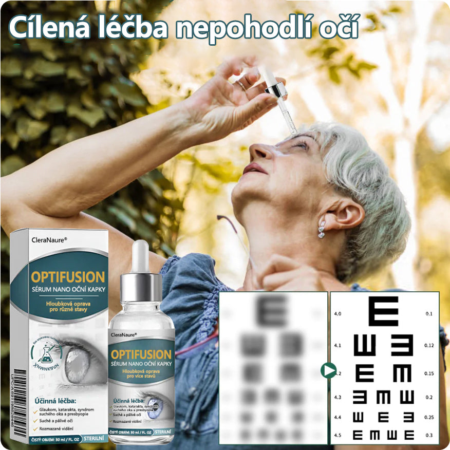 CleraNaure® Optifusion Nano Kapky pro Oči Sérum-Nanotechnologie obnovuje jasné vidění, bez brýlí, bez chirurgického zásahu