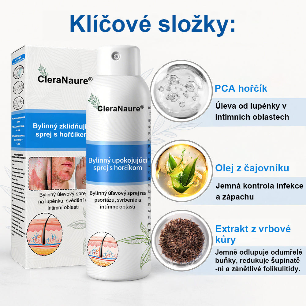 ⚠️🫧CleraNature® Hořčíkový Sprej – Rychlá Úleva pro Svědící, Červenou a Citlivou Pokožku (Dokonce i Intimní Oblasti)