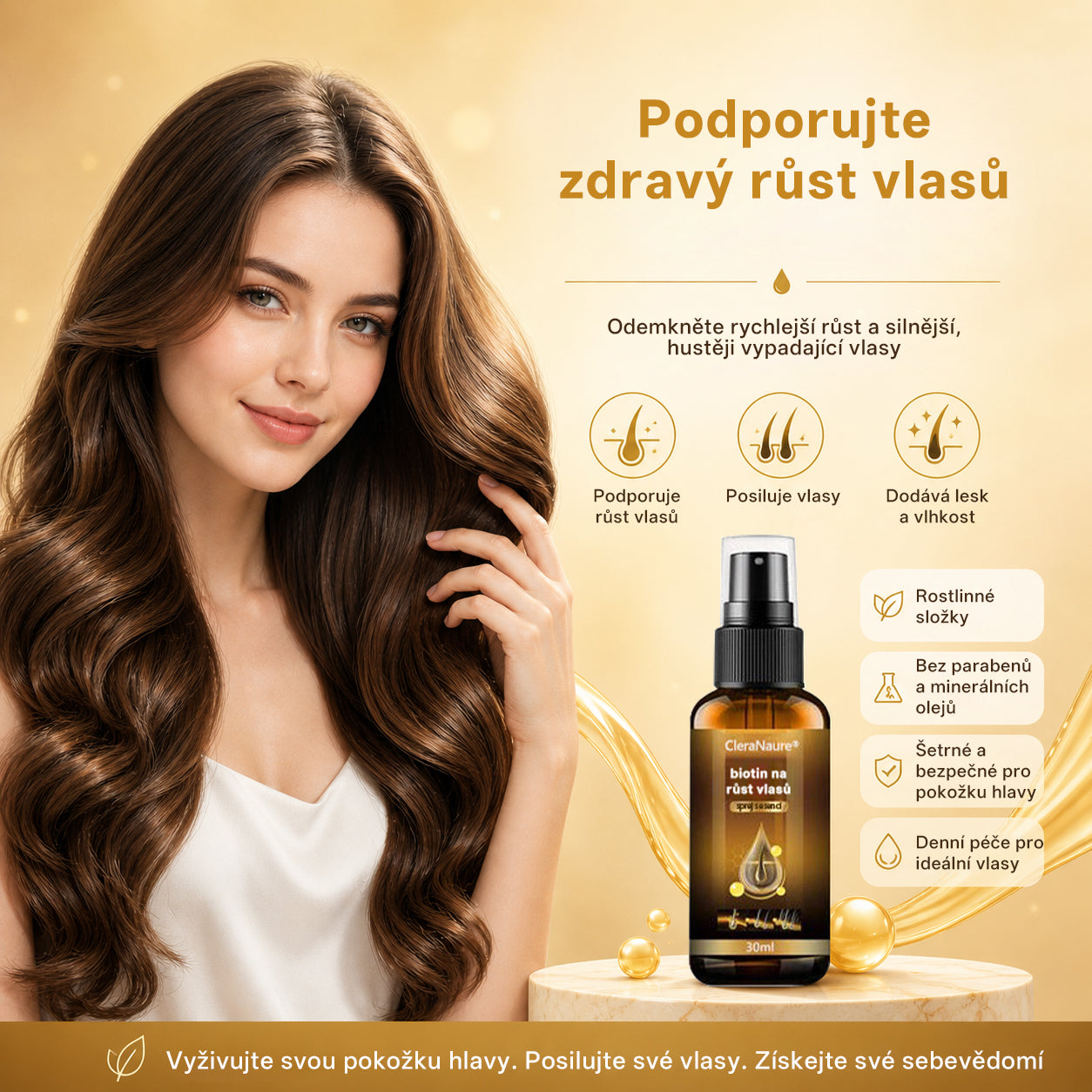 CleraNaure® Biotinový sprej pro růst vlasů (Nové složení)